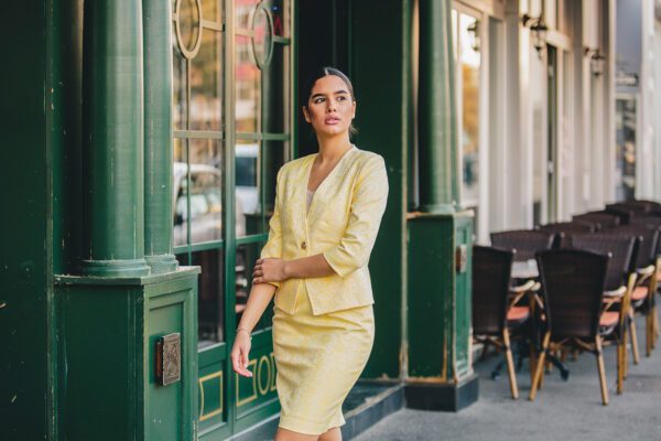 Yellow Women’s Suit | 2 Piece Set Jacket and Skirt | Amazonia Life