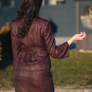 Burgundy Women’s Suit | 2 Piece Set Jacket and Skirt | Passion Red